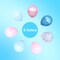 Pink and Blue Balloons,12 Inch Metallic Blue and Pink Balloons,57Pcs Gender Reveal Balloon for Baby Shower,Birthday,Weddind,Princess Theme Party Decorations